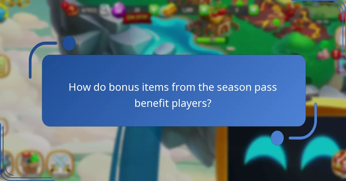 How do bonus items from the season pass benefit players?